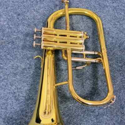 YFH-8315G Flugelhorn B-Flat Brass Trumpet Gold-Plated Flugelhorn with Case