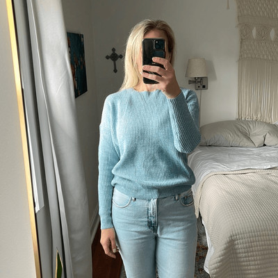 Vero Moda Sweater Womens Small Blue Knit Open Back