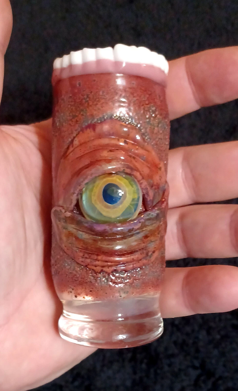 Shot Glass The "Red Meany" XL Monster Shots by Che' USA Handmade art piece