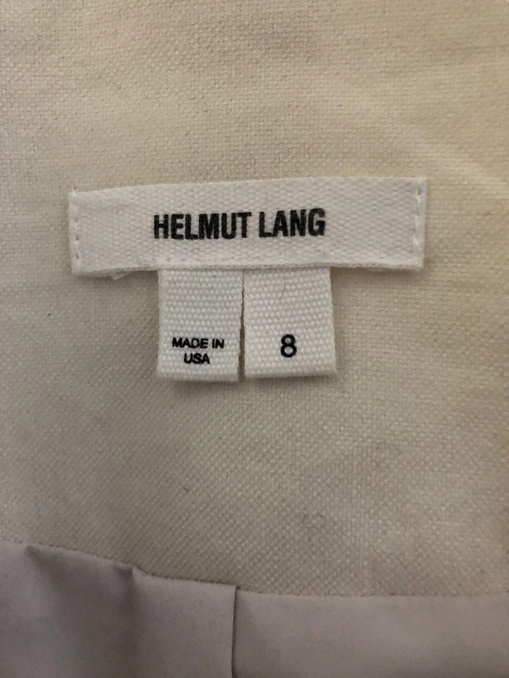 Blazer HELMUT LANG Mezcla de Lino Negro Blanco Talla 8 Foto 4 de 4