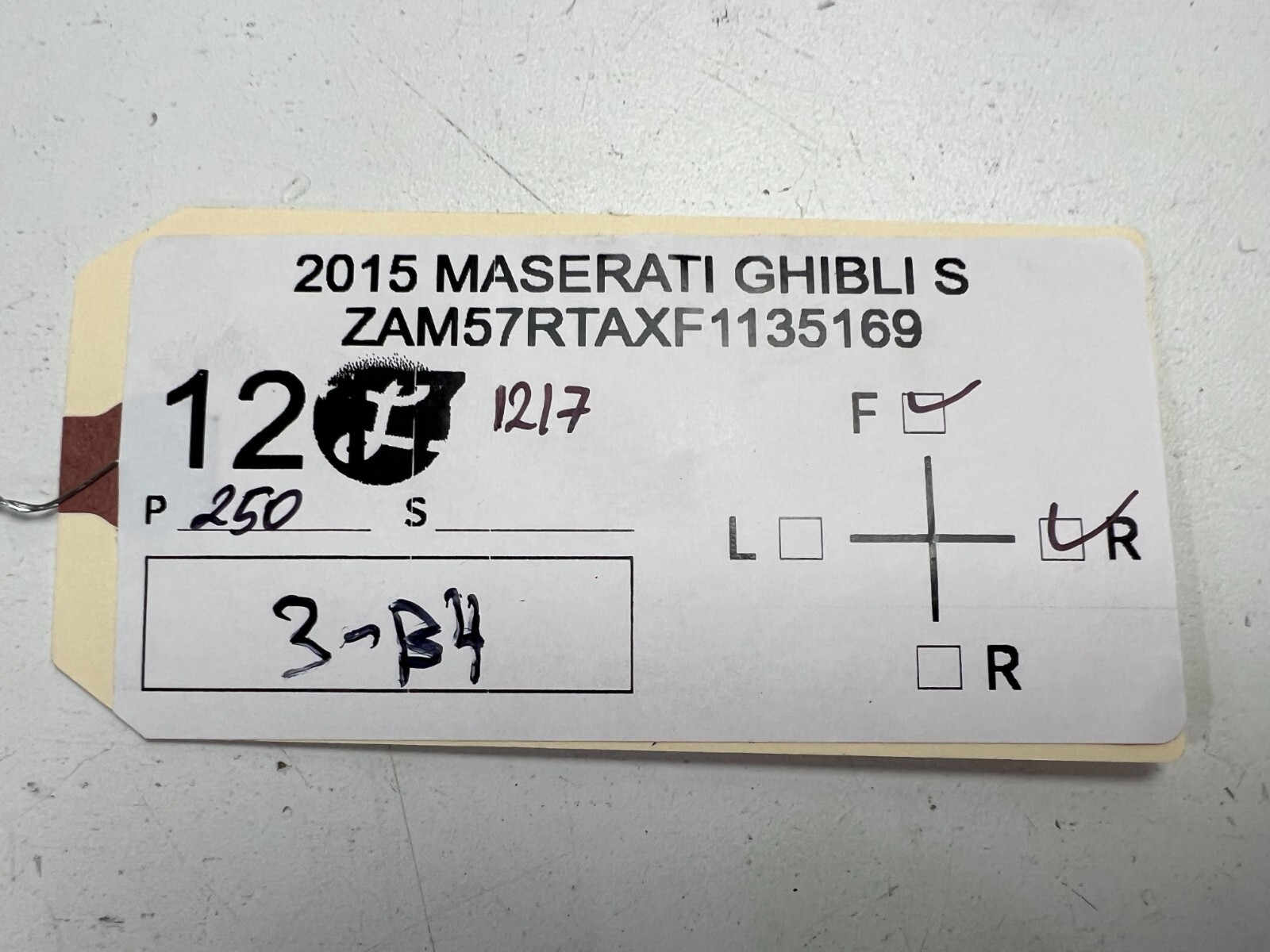 2014 - 2021 MASERATI GHIBLI FRONT RIGHT PASSENGER SIDE SEAT RAIL