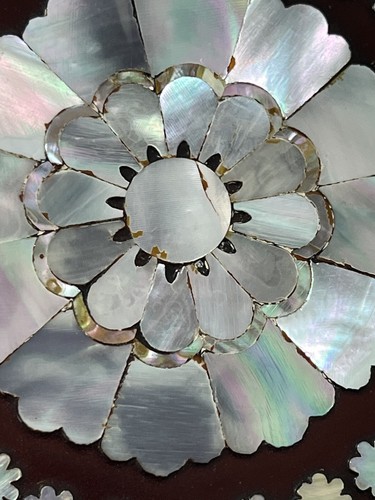 Inlaid Mother of Pearl Trinket Box with Inserts Hexagon Shape Korea - Picture 14 of 18