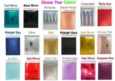 8.5x12" Metallic Bubble Mailers Pink, Teal, Black, Holographic, 8x12 Envelopes