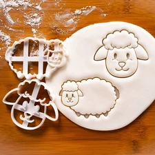 Sheep Cookie Cutters Set - cute farm animal baby shower Easter barnyard spring
