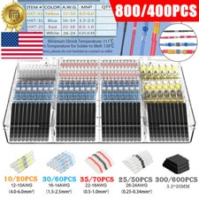 400/800X Waterproof Solder Seal Heat Shrink Butt Wire Connectors Terminal Sleeve