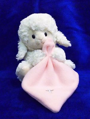 Nat and Jules Plush Lamb with Pink Blanket Cross Musical Plays Jesus Loves  Me