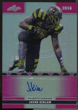 Javon Kinlaw Rookie 2016 Leaf Army All-American Bowl Metal Autographs Pink #48 