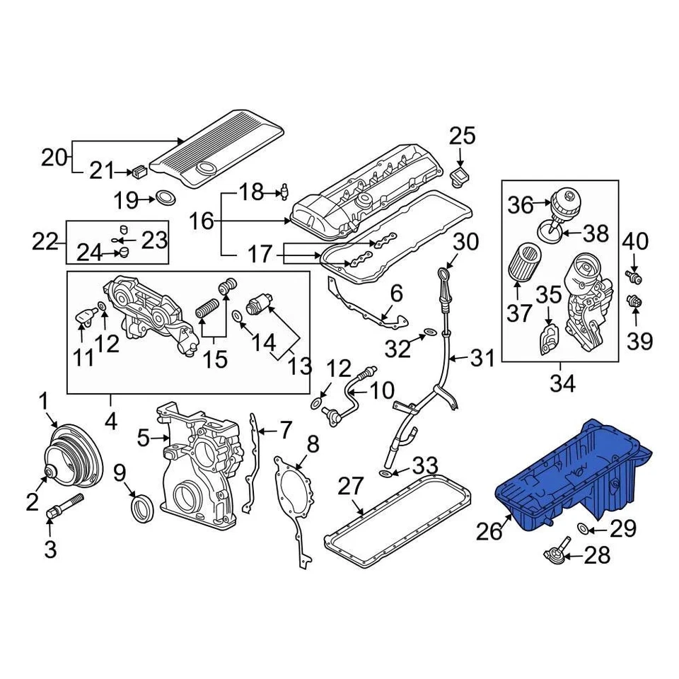 For BMW X3 2004-2006 BMW 11137519432 Engine Oil Pan Foto 3 de 3
