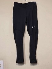 Nike Women's Dri-Fit Running Tights Black Mesh Mid Rise Leggings Size XS