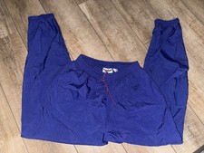 Vintage Reebok Track Pants Mens L Blue Nylon Windbreaker Joggers