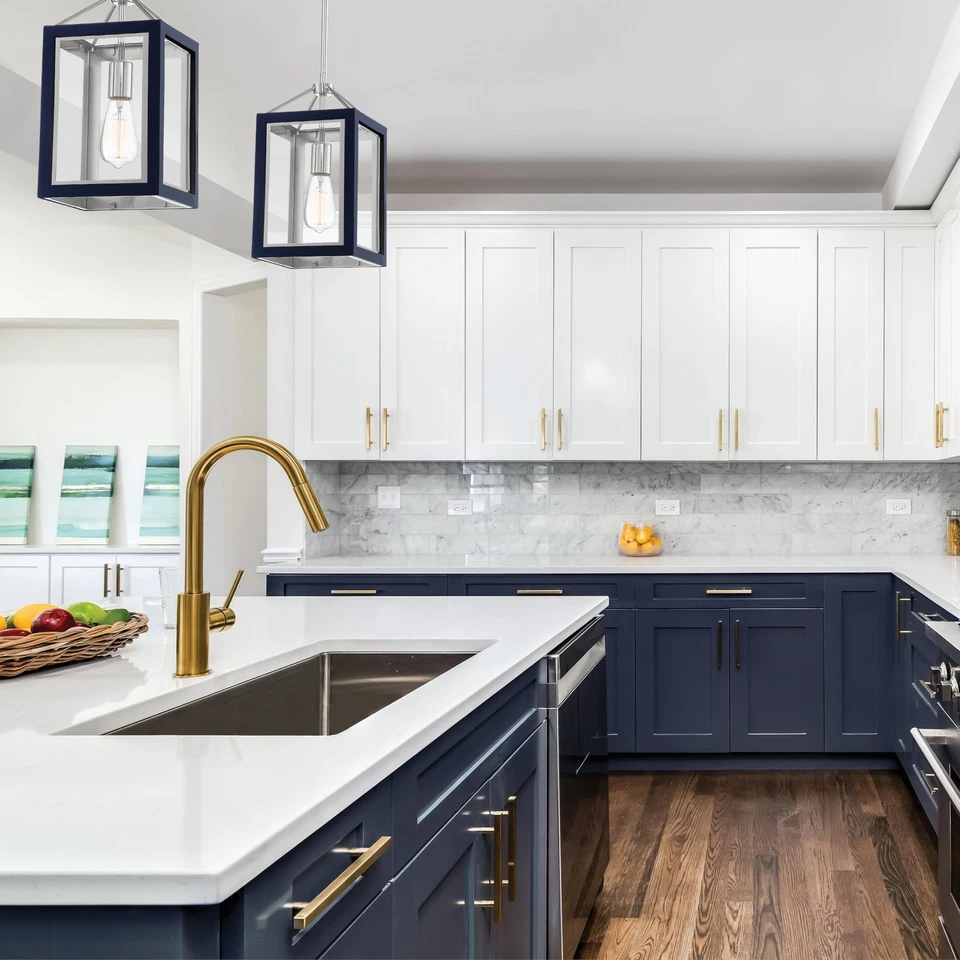 Colgante Carlton Savoy House 3-8880-1-174, 1 luz 60 vatios, azul marino con pulido N... Foto 2 de 2