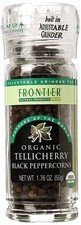 Frontier Organic Tellicherry Black Peppercorns Grinder, 1.76 oz