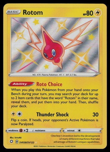 Rotom SV038/SV122 Shiny Rare - Pokemon Shining Fates Shiny Vault Holo LP