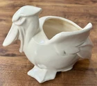 Vintage McCoy Pelican Planter Ivory White Art Pottery NM USA Marked 1940s