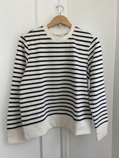 Everlane Striped 'The Off-Duty Terry Crew' - Bone/Black / Small