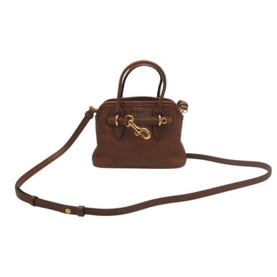 MIU MIU Aventure Micro Top Handle Bag Brown Nappa Leather Women's Pre-owned From