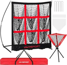 9-Square Pitching Target Net Set - Softball and Baseball Net