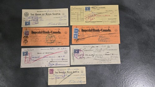 (7) Returned Mid 1900's Canada Checks