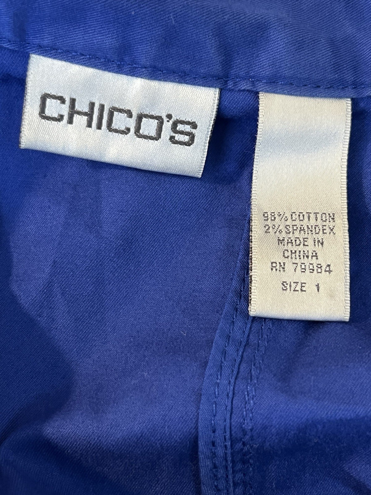 Chicos Button Down Light Jacket Mountain Blue Lon… - image 8