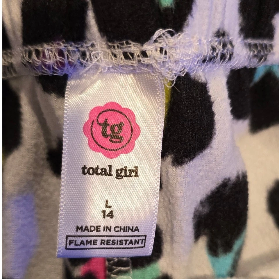 Pantalones de pijama Total Girl niños talla L (14) estampado de leopardo salón dormir Foto 3 de 4