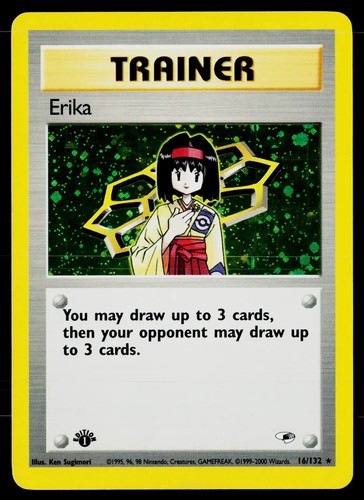2000 Pokemon Gym Heroes Erika Holo Rare First Edition 16/132