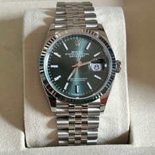 Rolex Datejust 36mm 126234 Mint Green Dial Jubilee Fluted 2025 Unworn Full Set