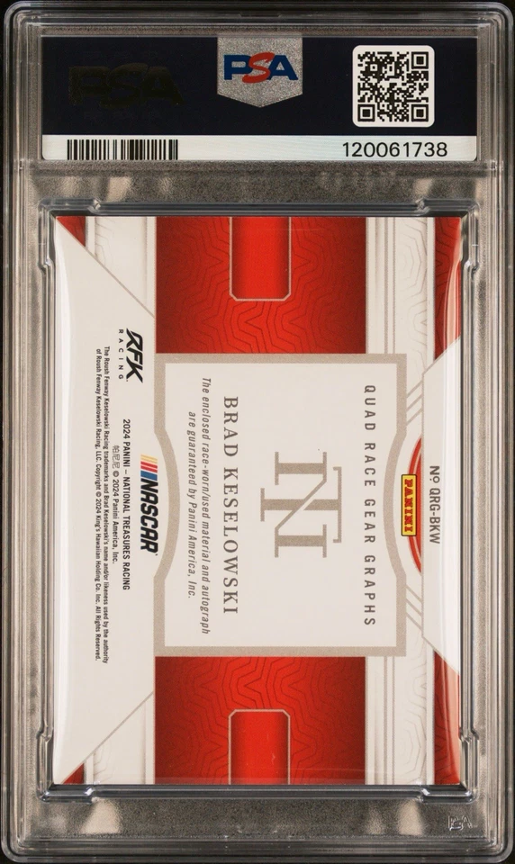 2024 National Treasures Brad Keselowski Quad Race Gear Graph Auto 10/25 SP PSA 7 - Image 2 of 3