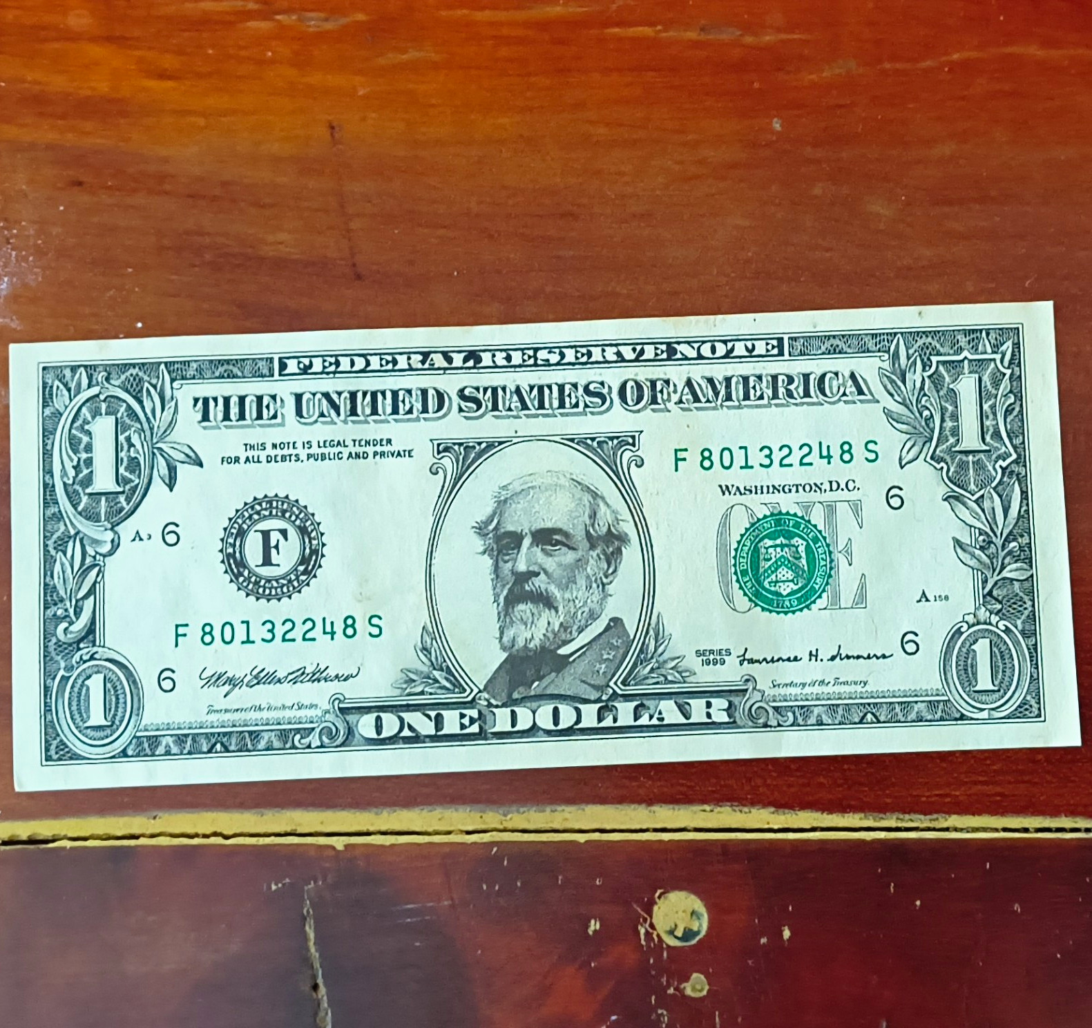 US $1 Federal Reserve Note Banknote One Dollar Bill Uncertified