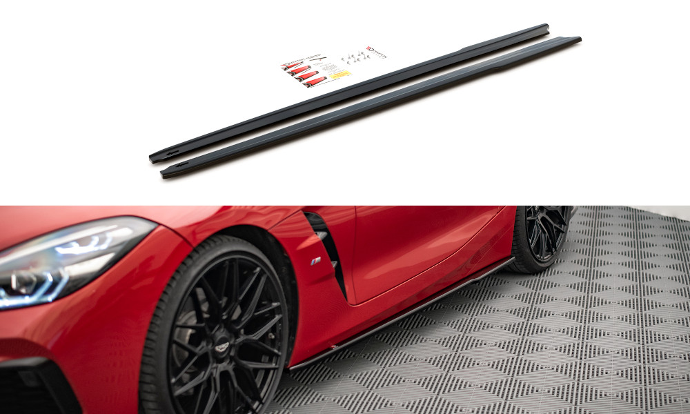 Bas de caisse Maxton pour BMW Z4 G29 Pack M en finition noir brillant