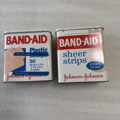 Johnson and Johnson Band Aid Vintage Tins (Set of 2) Empty Decor Collectible