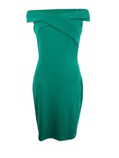 Lauren Ralph Lauren Women's Off-The-Shoulder Sheath Dress (10, Regent Green)