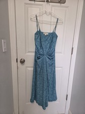 MICHAEL MICHAEL KORS Womens Turquoise Twist Front Chain Adjustable Dress M