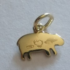 Ciondolo  Dodo per bracciale in oro giallo 750 18  kt  a forma di Ippopotamo 