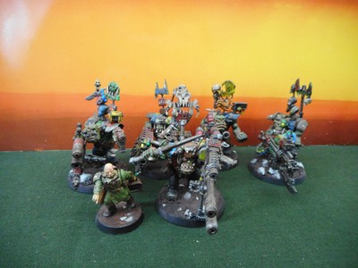 WH 40k 6 Miniaturen Space Orks 5er Trupp FLASH GITZ + Ammo Runt GW Kitbash #A