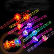 LED Light Up Slap Bracelets Kids Flashing Wristbands Party Favors Birthday Toys.