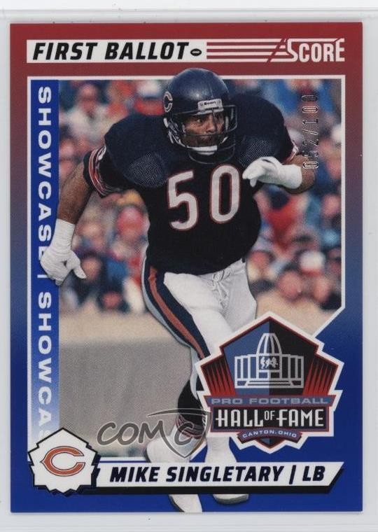 2024 Score First Ballot Showcase 52/100 Mike Singletary #4 HOF 9v7