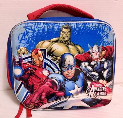 Avengers Assemble 3D Marvel Canvas Lunch Bag Hulk Capt.America Thor Iron Man HTF