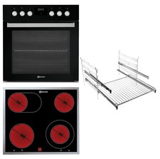 BAUKNECHT HEKO BLACK 500 P, Einbauherdset (Elektro-Kochfeld herdgebunden, A+, 65