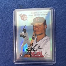 Topps 2023 Chrome Oscar Gonzalez Guardians Rookie Refractor #83