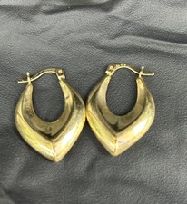 10k Yellow Gold Angled Hoops - 2.8gms