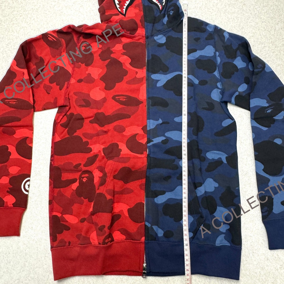 A BATHING APE BAPE Women's Color Camo Shark Full Zip Hoodie Red