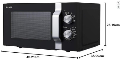 Sharp R204BA Mikrowelle Schwarz 20L 800W Solo-Mikrowelle Drehteller