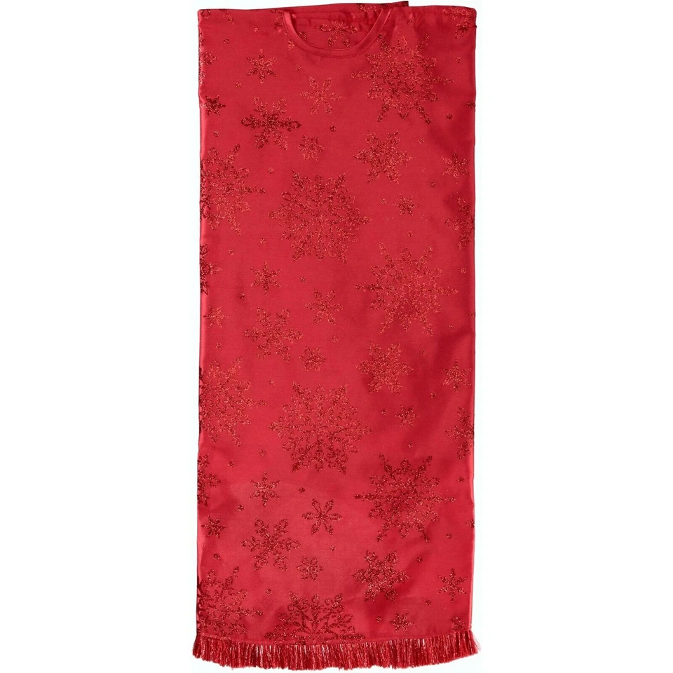 Falda Árbol de Navidad Copo de Nieve Rojo Brillo 48" Ligera Holiday Time - NUEVA Foto 2 de 4