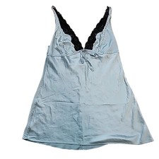 VTG Victoria's Secret Green Satin Mini Silk Slip Dress Romantic Luxe Boudoir L