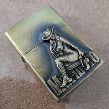 Zippo Marlboro Cowgirl Metal Gold Brass Lighter