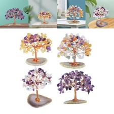 Natürlicher Edelstein Kristall Geldbaum Bonsai Figurine Dekoration Sammeln