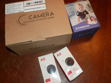 Lot of 4 Unbranded Wire-Free Home Security Cameras Untested, For Parts or Repair