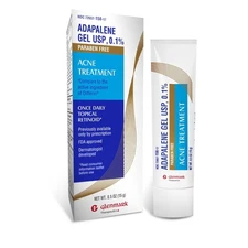Glenmark Therapeutics Adapalene Gel 0.1% Acne Treatment, Paraben Free Topical Re