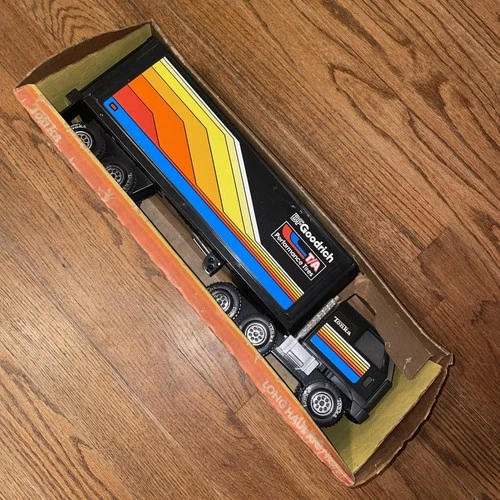 Vintage Tonka Semi Truck & Trailer Hauler BF Goodrich Tires 1980 21" USA NOS NEW