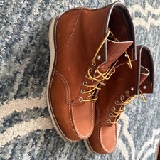 Red Wing Shoes Moc Toe Heritage Boots for Men, Size 10 Wide - Brown